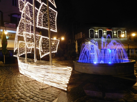 Light show in a small square